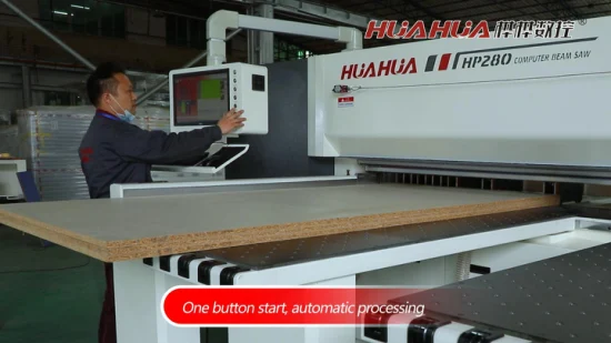 Huahua HP280 Hochleistungs-Holzbearbeitungsmaschinen CNC-Balkensäge Computer-Plattensäge Automatische Holzschneidemaschine